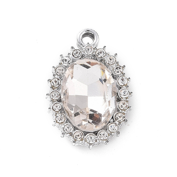 

PandaHall Alloy Rhinestone Pendants, Platinum Tone Oval Charms, Crystal, 22.5x15.5x6mm, Hole: 2mm Alloy+Rhinestone Oval Clear