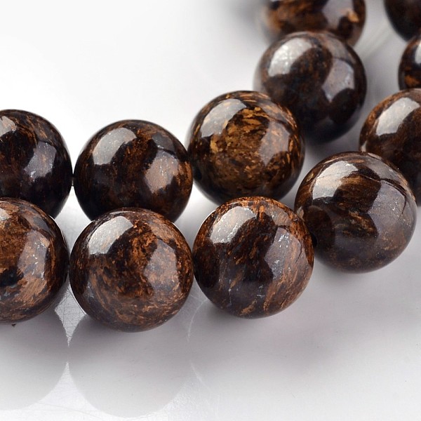 

PandaHall Natural Bronzite Round Beads Strands, 10mm, Hole: 1mm, about 37pcs/strand, 15.3 inch Bronzite Round