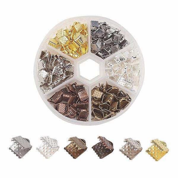 

PandaHall Iron Ribbon Crimp Ends, Mixed Color, 6x7mm, Hole: 2mm Iron Multicolor