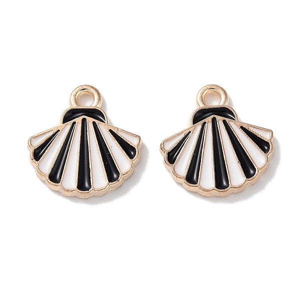 

PandaHall Alloy Enamel Pendants, Shell Shape, Black, 13x12.5x1.5mm, Hole: 1.6mm Alloy Shell Shape Black