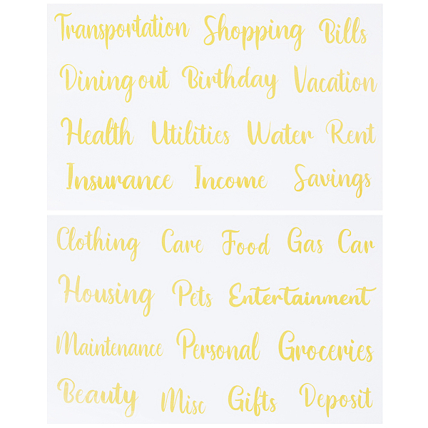 

PandaHall PVC Waterproof Decorative Sticker Labels, Self Adhesive Word Decals for Art Craft, Gold, 189x120x0.3mm, Stickers...