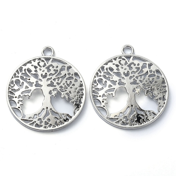 

PandaHall Tibetan Style Alloy Pendant, Lead Free & Cadmium Free, Flat Round with Tree of Life, Antique Silver, 39x34.5x3mm, Hole: 3mm...