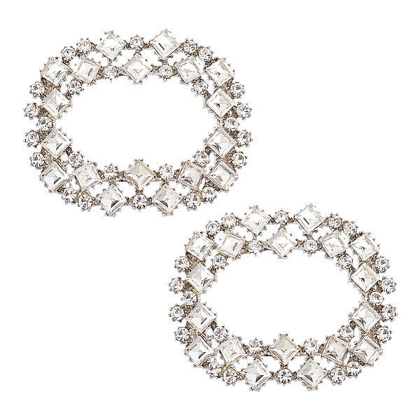 

PandaHall FINGERINSPIRE 1 Pair Crystal Rhinestone Shoe Clips Oval Sliver Shining Rhinestone Shoe Buckle Detachable Shoe Decoration Wedding..., Clear