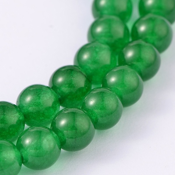 

PandaHall Dyed Natural White Jade Round Bead Strands, Green, 6mm, Hole: 1mm, about 64pcs/strand, 15.4 inch White Jade Round Green