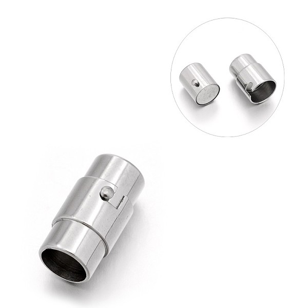 

PandaHall Smooth 304 Stainless Steel Column Locking Tube Magnetic Clasps, Stainless Steel Color, 18x9.5mm, Hole: 7mm 304 Stainless Steel...