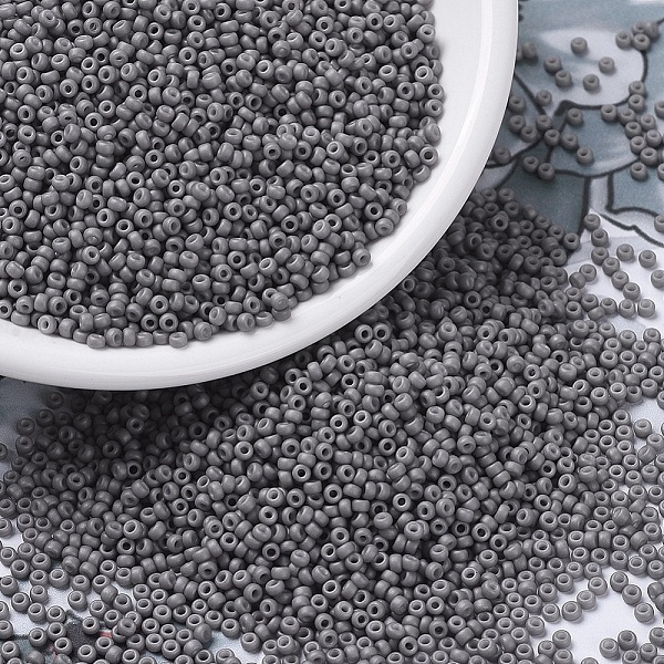 

PandaHall MIYUKI Round Rocailles Beads, Japanese Seed Beads, 11/0, (RR2317) Matte Opaque Gray, 11/0, 2x1.3mm, Hole: 0.8mm, about 1111pcs/10g...