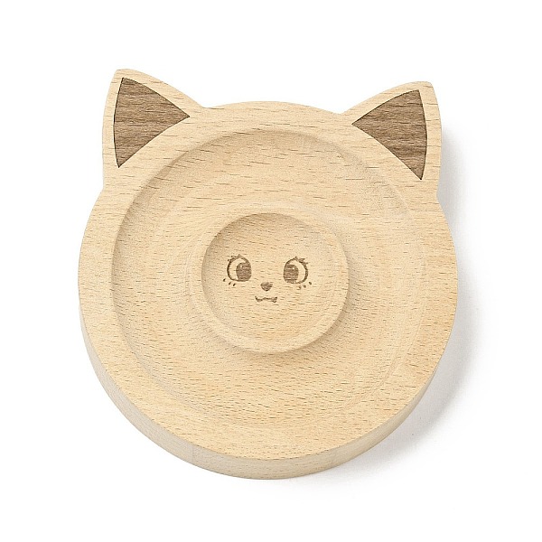 

PandaHall Beech Wooden Bangle Bracelet Finger Ring Diplay Holder Tray, Cat Pattern, 103x94.5x20mm, Bracelet Groove: 40~77mm, Ring Tray: 33mm..., Orange