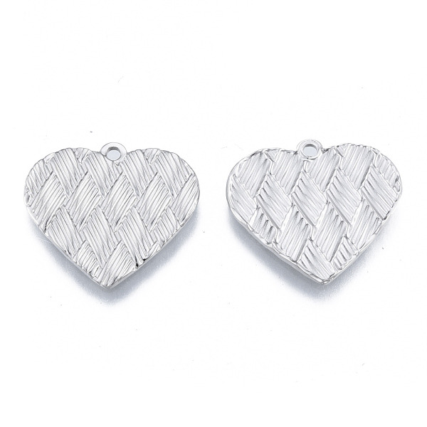 

PandaHall 304 Stainless Steel Pendants, Heart, Stainless Steel Color, 20x22x1.5mm, Hole: 1.5mm 304 Stainless Steel Heart