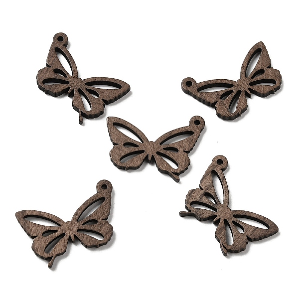 

PandaHall Walnut Wood Hollow Pendants, Butterfly Charms, Undyed, Coffee, 32.5x28.5x2.5mm, Hole: 1.6mm Wood Butterfly Brown