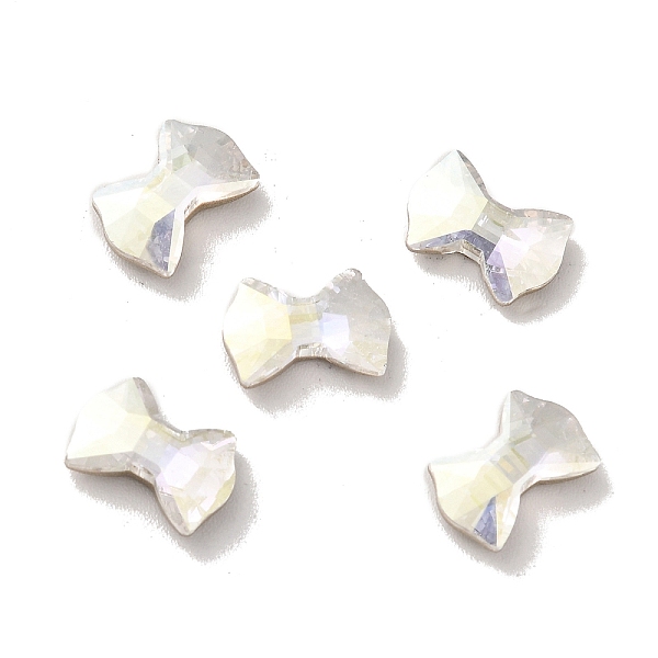

PandaHall K9 Glass Rhinestone Cabochons, Flat Back & Back Plated, Faceted, Bowknot, Crystal, 6.8x10x3mm Glass Rhinestone Bowknot Clear