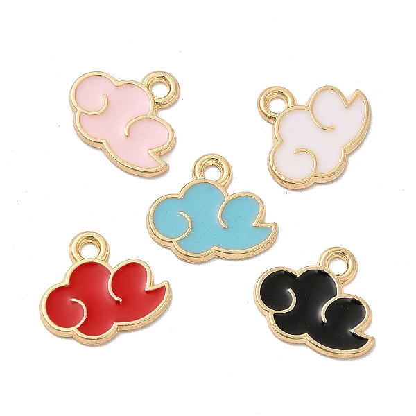 

PandaHall Alloy Enamel Charms, Mixed Color, Cloud Charm, Golden, 12x14x1mm, Hole: 1.5mm Alloy+Enamel Cloud Multicolor
