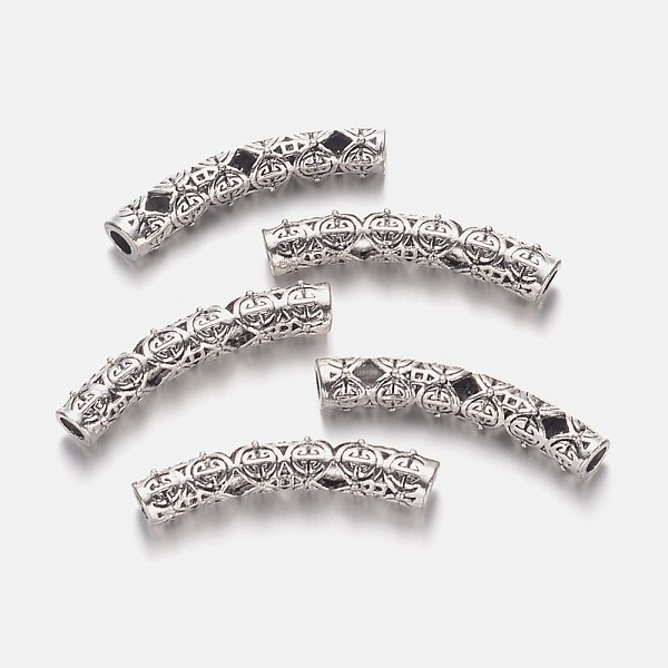 

PandaHall Longevity Pattern Hollow Alloy Tube Beads, Antique Silver, 36x5.5mm, Hole: 3mm Alloy Tube