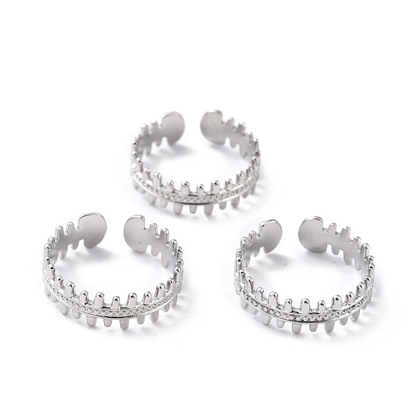 

PandaHall 304 Stainless Steel Finger Rings, Cuff Rings, Long-Lasting Plated, Fish Bone, Stainless Steel Color, US Size 6 3/4(17.1mm), 6mm...