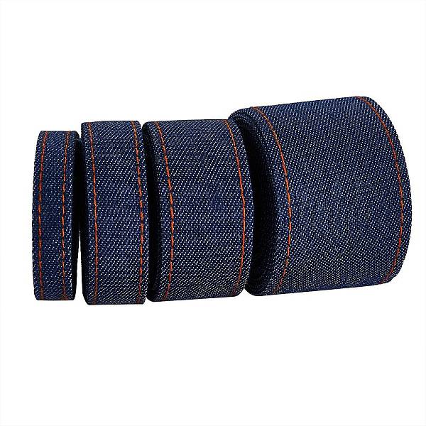 

PandaHall 4 Style Stitch Denim Ribbon, Garment Accessories, for DIY Crafts Hairclip Accessories and Sewing Decoration, Marine Blue, 2m/style...