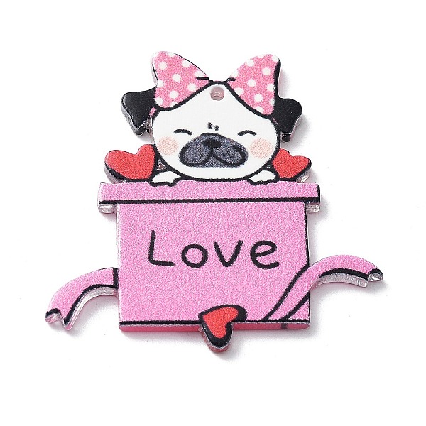 

PandaHall Valentine's Day Theme Acrylic Pendant, Cat, Pearl Pink, 41.5x42x2.4mm, Hole: 1.6mm Acrylic Cat Shape