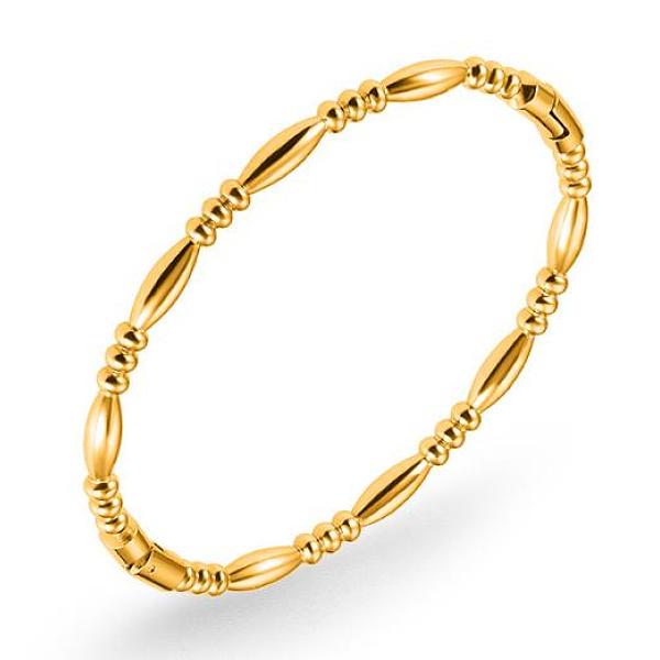 

PandaHall 304 Stainless Steel Oval Beaded Hinged Bangle, Golden, Inner Diameter: 1-3/4x2-1/8 inch(4.6x5.4cm) 304 Stainless Steel