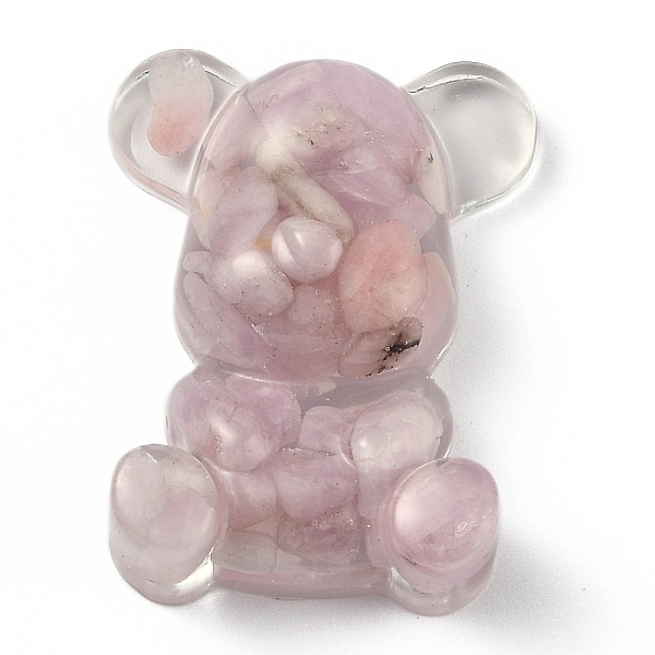 

PandaHall Resin Display Decorations, with Natural Kunzite/Spodumene Chips Inside, Bear, 53.5~53.8x41~41.5x17.5~21mm Kunzite Bear