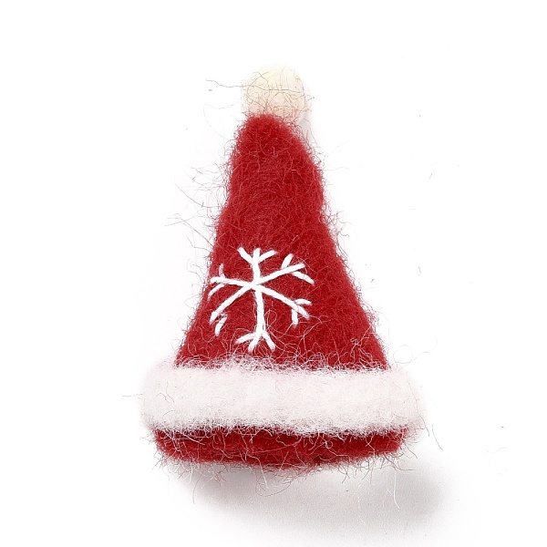 

PandaHall Wool Felt Display Decorations, Christmas Hat, Crimson, 31~38x35~49x56~57mm Fibre Hat Pink