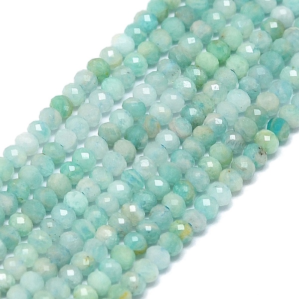 

PandaHall Natural Amazonite Beads Strands, Faceted, Rondelle, 2~2.5x2mm, Hole: 0.5mm, about 223~226pcs/strand, 14.96~15.16 inch(38~38.5cm)...
