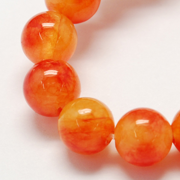 

PandaHall Two Tone Natural White Jade Bead Strands, Dyed, Round, Dark Orange, 10mm, Hole: 1mm, about 38pcs/strand, 14.9 inch White Jade...