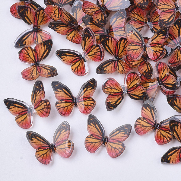 

PandaHall Plastic Cabochons, Butterfly, Sienna, 9x11x3mm Plastic Butterfly Brown
