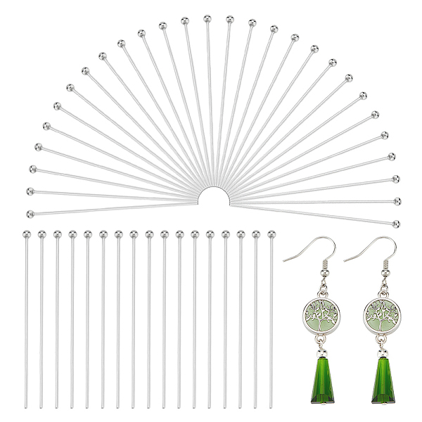 

PandaHall UNICRAFTALE About 300pcs Stainless Steel Ball Head Pins Straight Ball Head Pins Metal End Eye Pins Findings Earring Pins for...
