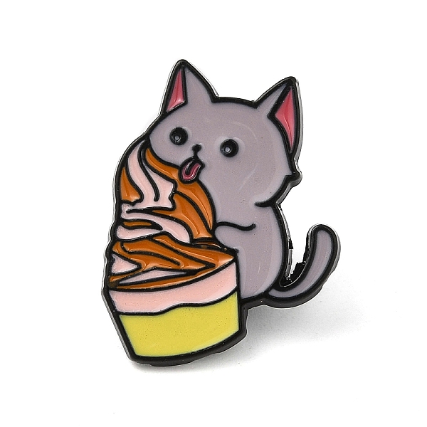 

PandaHall Cat with Ice Cream Enamel Pins, Electrophoresis Black Zinc Alloy Brooch for Women, Rosy Brown, 23.5x18x1.3mm Alloy+Enamel Cat...