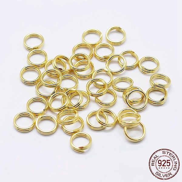 

PandaHall 925 Sterling Silver Split Jump Rings, Double Loop Jump Rings, Round Rings, Golden, 7x1mm, Inner Diameter: 5.5mm Sterling Silver...