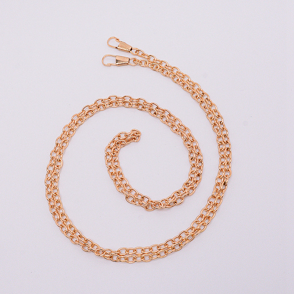 

PandaHall Bag Strap Chains, Iron Cable Chains, with Clasps, Bag Accessories, Light Gold, 120cm, Link: 7x5x1mm, Clasps: 25x9x3mm, hole: 5x4mm...