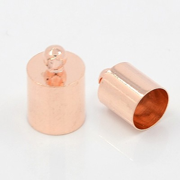 

PandaHall Brass Cord Ends, End Caps, Rose Gold, 10x5mm, Hole: 1mm, Inner Diameter: 4.5mm Alloy