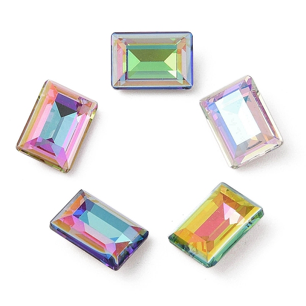 

PandaHall Glass Rhinestone Cabochons, Flat Back & Back Plated, Faceted, Rectangle, Mixed Color, 14x10x5.5mm Glass Rhinestone Rectangle..., Multicolor