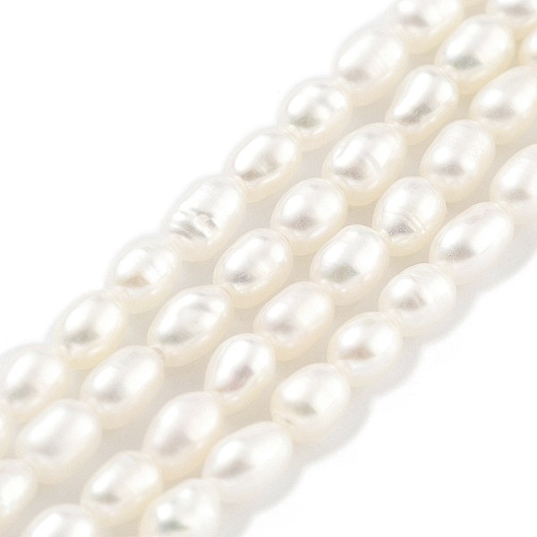 

PandaHall Natural Cultured Freshwater Pearl Beads Strands, Rice, Grade 4A+, Snow, 2.8~3.2mm, Hole: 0.3mm, about 31pcs/strand, 6.69''~6.89''..., White