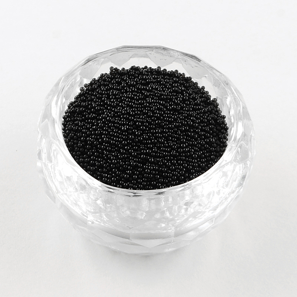 

PandaHall Transparent DIY 3D Nail Art Decoration Mini Glass Beads, Tiny Caviar Nail Beads, Black, 0.6~0.8mm, about 450g/bag Glass Black