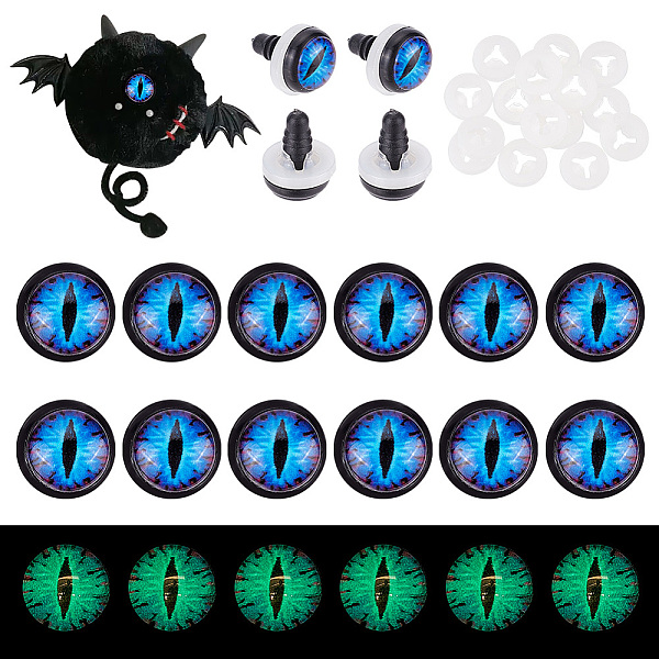 

PandaHall 20 Sets Plastic Doll Eyes, Craft Safety Eyes, for Crafts, Crochet Toy and Stuffed Animals, Half Round, Black, 17.5x12mm Plastic...