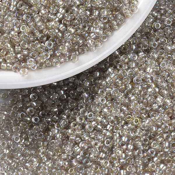 

PandaHall MIYUKI Round Rocailles Beads, Japanese Seed Beads, (RR3731), 15/0, 1.5mm, Hole: 0.7mm, about 27777pcs/50g Glass Gray