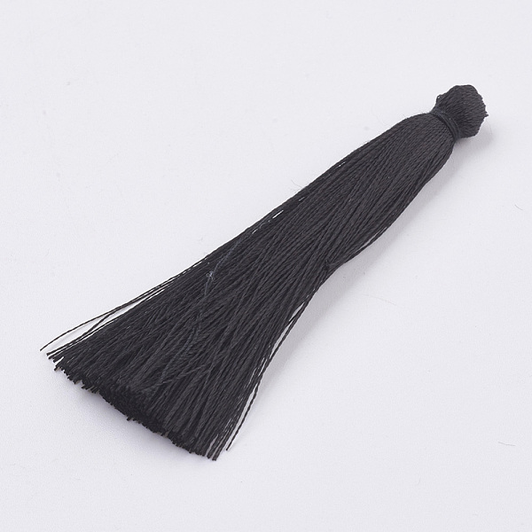 

PandaHall Nylon Tassel Pendant Decoration, Black, 65~74x6mm Nylon Black