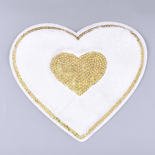 PandaHall Computerized Embroidery Cloth Iron on/Sew on Patches, with Paillette/Sequins, Appliques, Costume Accessories, Heart, Colorful...