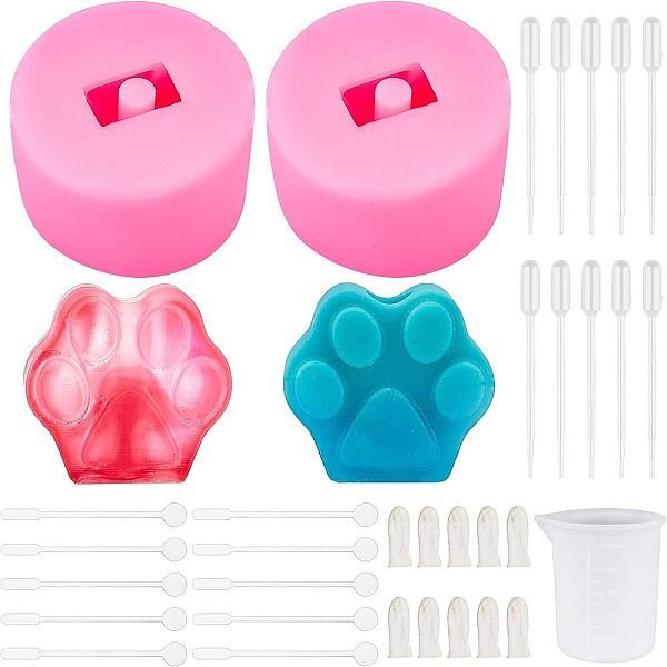 

PandaHall Footprint DIY Straw Topper Silicone Molds Decoration Kit, with Plastic Transfer Pipettes & Stirring Rod, Silicone Measuring Cup...