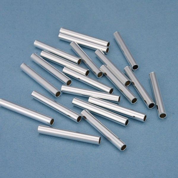 

PandaHall 304 Stainless Steel Tube Beads, Silver, 30x4mm, Hole: 3mm 304 Stainless Steel Tube