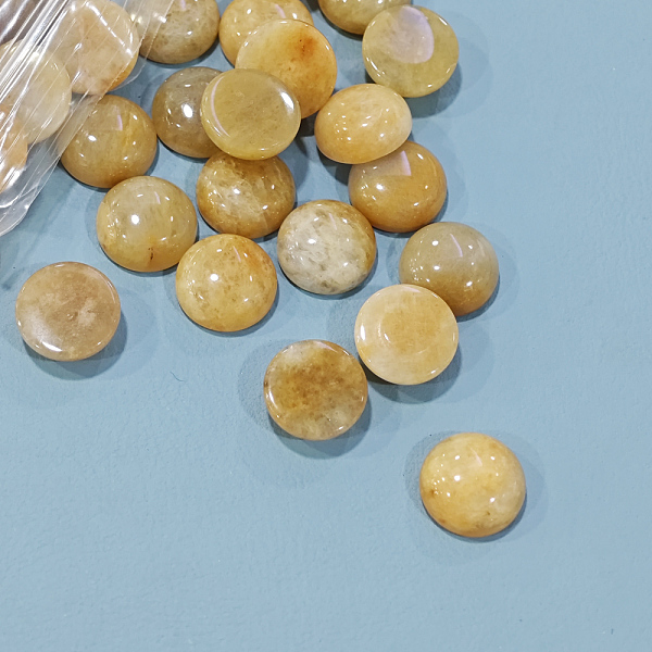 

PandaHall Natural Topaz Jade Cabochons, Half Round, 12x5~6mm Other Jade Half Round