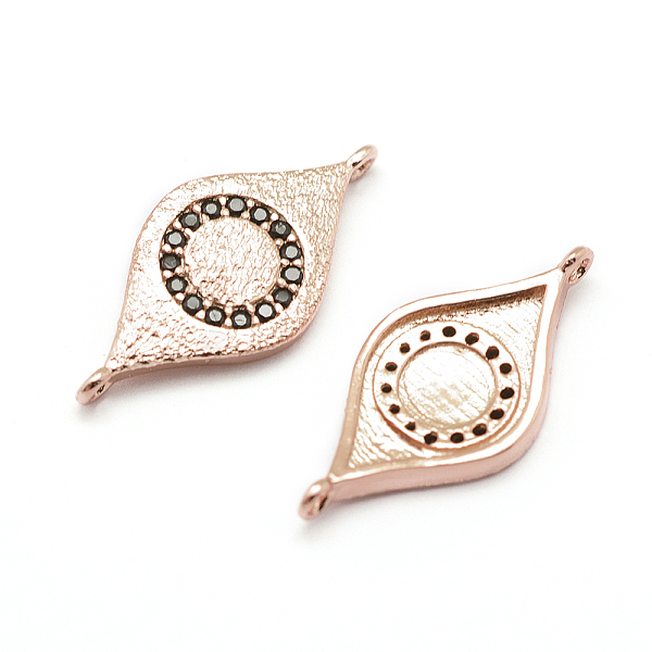 

PandaHall Brass Micro Pave Grade AAA Cubic Zirconia Links, Cadmium Free & Nickel Free & Lead Free, Horse Eye, Real Rose Gold Plated...
