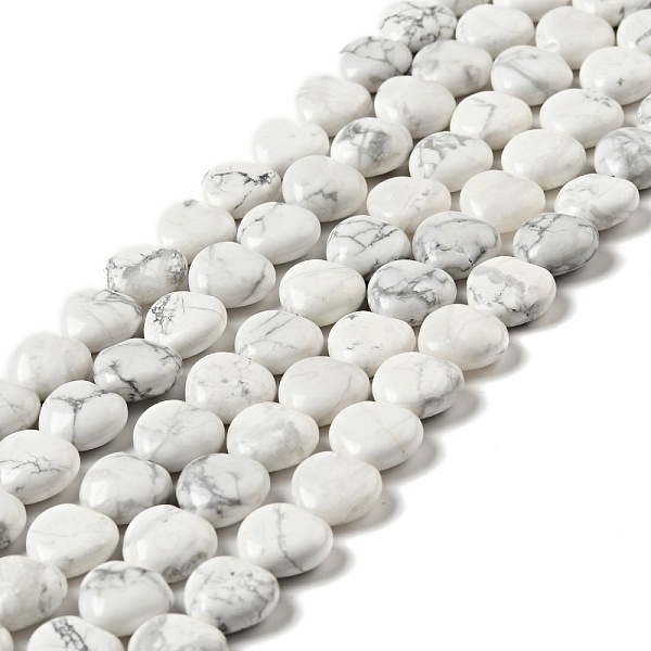 

PandaHall Natural Howlite Beads Strands, Heart, 12x12~12.5x5~5.5mm, Hole: 1.2mm, about 33~34pcs/strand, 15.35''(39cm) Howlite Heart