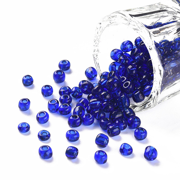 

PandaHall Glass Seed Beads, Transparent, Round, Round Hole, Blue, 6/0, 4mm, Hole: 1.5mm, about 500pcs/50g, 50g/bag, 18bags/2pounds Glass...