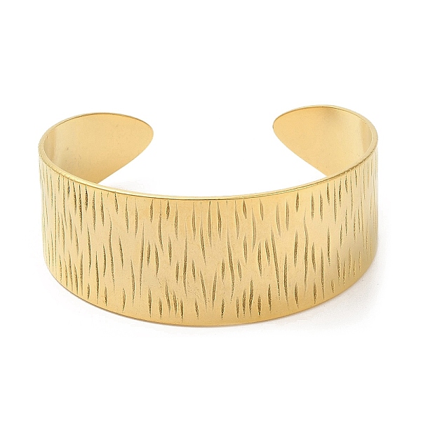 

PandaHall Ion Plating(IP) 304 Stainless Steel Bangles, Wide Cuff Bangles, Jewelry for Women, Real 18K Gold Plated, Inner Diameter: 2-3/8...