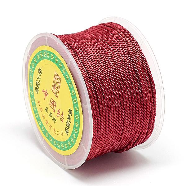 

PandaHall Nylon Threads, Milan Cords/Twisted Cords, FireBrick, 1.5~2mm, about 54.68 yards(50m)/roll Nylon Red