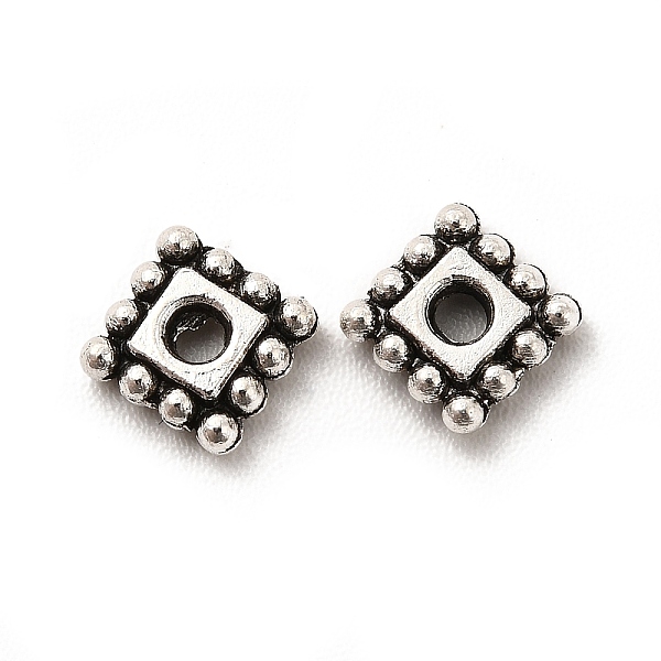 

PandaHall Alloy Spacer Beads, Rhombus, Antique Silver, 4.5x4.5x1.5mm, Hole: 1.2mm Alloy Rhombus
