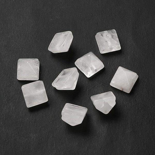

PandaHall Natural Quartz Crystal Beads, Rock Crystal Beads, Faceted Pyramid Bead, 9x10x10mm, Hole: 1.2mm Quartz Crystal Pyramid