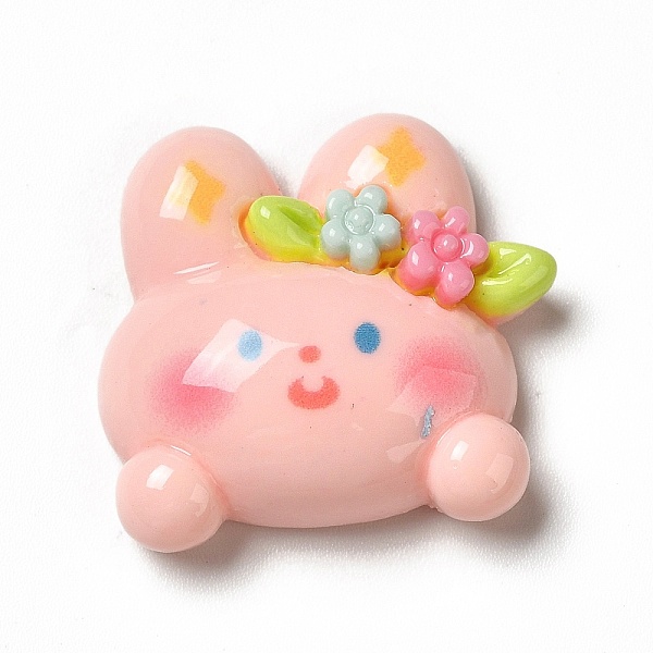 

PandaHall Cartoon Opaque Resin Cabochons, for Jewelry Making, Pink, Rabbit Pattern, 23.5x25.5x8mm Resin Rabbit Pink
