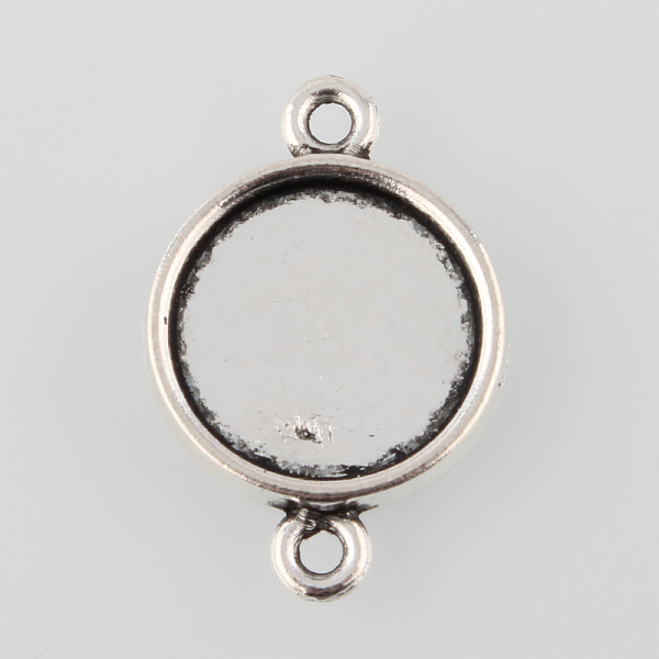 

PandaHall Tibetan Style Alloy Cabochon Connector Settings, Cadmium Free & Lead Free, Plain Edge Bezel Cups, Flat Round, Antique Silver, Tray...