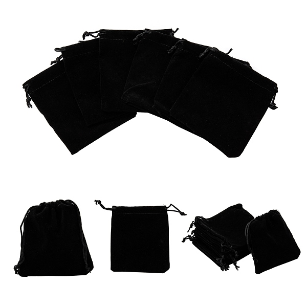 

PandaHall Rectangle Velvet Pouches, Candy Gift Bags Christmas Party Wedding Favors Bags, Black, 12x10cm Velvet Black